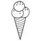 Outlined illustration of an ice cream corn