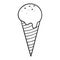 Outlined illustration of an ice cream corn