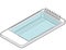 Outlined isometric swimming pool in mobile phone.