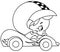 Outlined kid race car driver