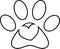Outlined Love Paw Print Logo Design With Heart