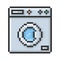 Outlined pixel icon of clothes washer