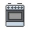 Outlined pixel icon of a cooker