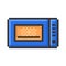 Outlined pixel icon of microwave