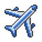 Outlined pixel icon of plane