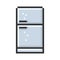 Outlined pixel icon of refrigerator