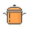 Outlined pixel icon of stew pan