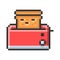 Outlined pixel icon of toaster