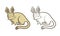 Outlined rabbit animal character for children book