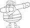 Outlined Santa Claus Cartoon Character Dabbing