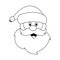 Outlined Santa Claus face with hat