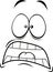 Outlined Scared Cartoon Funny Face With Panic Expression