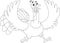 Outlined Scared Turkey Cartoon Characters Running