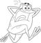 Outlined Scaring Frog Cartoon Character Running