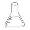 Outlined school supplies. Contour laboratory tube