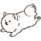 Outlined simple and adorable Japanese Spitz running illustration