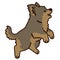 Outlined simple and adorable Yorkshire Terrier jumping illustration