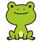 Outlined simple and cute Green frog