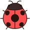 Outlined simple and cute Ladybug