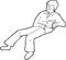 Outlined Sleeping Person with Snack