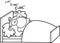 Outlined Sleeping Science Professor Cartoon Character Dreaming Formulas