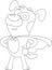 Outlined Super Hero Dog Cartoon Character