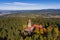 Outlook tower in Cerna Studnice, aerial shot