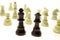 Outnumbered chess pieces