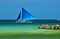 Outrigger Under Full Sail, Boracay Island, Philippines