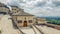 Outside the Basilica of San Francesco d`Assisi in Italy, panorama view of Assisi, the Umbria region, Italy