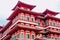 Outside Buddha Tooth Relic Temple and Museum,It is Chinese style architecture and flare on roof of temple that popular