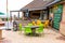 outside colorful seating at the promenade water sports and kite boarders cafe Rhyl North Wales