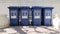 Outside general waste blue containers