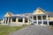 Outside the iconic Lake Yellowstone Hotel, lodging inside of Yellowstone National Park