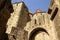 Outside walls of Porte Narbonnaise at Carcassonne in France