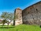The outside walls of Sanpetru Saxon fortified Church in Transylvania