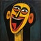 Outsider Art Poster: Laughing Man In Postwar Avant-garde Style