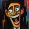 Outsider Art Poster: Smiling Man In Expressionist Style