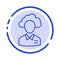 Outsource, Cloud, Human, Management, Manager, People, Resource Blue Dotted Line Line Icon