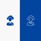 Outsource, Cloud, Human, Management, Manager, People, Resource Line and Glyph Solid icon Blue banner Line and Glyph Solid icon
