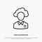 Outsource, Cloud, Human, Management, Manager, People, Resource Line Icon Vector