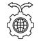 Outsource global direction icon, outline style