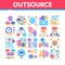 Outsource Management Collection Icons Set Vector