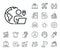 Outsource work line icon. Freelance job sign. Salaryman, gender equality and alert bell. Vector