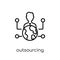 outsourcing icon. Trendy modern flat linear vector outsourcing i