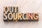 Outsourcing word abstract in wood type