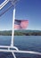 Outstanding American flag image on lake day