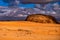 An outstanding desert-mountain landscape. Wadi Rum Protected Area, Jordan