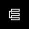Outstanding Elegant Modern Black and White Color Alphabet E Initial Based Icon Logo Design - Vector