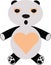 Outstanding panda bear valentine character
